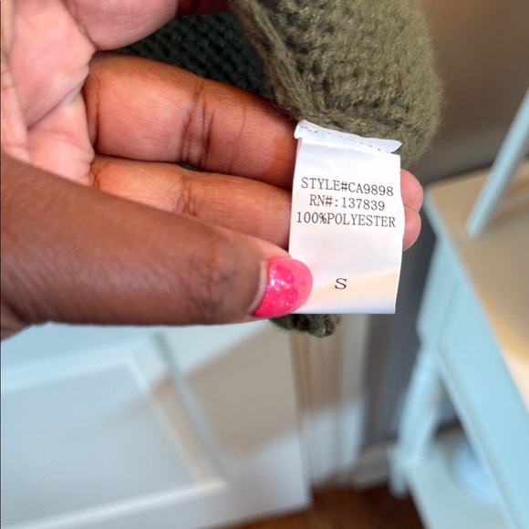 Debut Olive Green Butterfly Embroidered Sweater cardigan - Picture 6 of 6